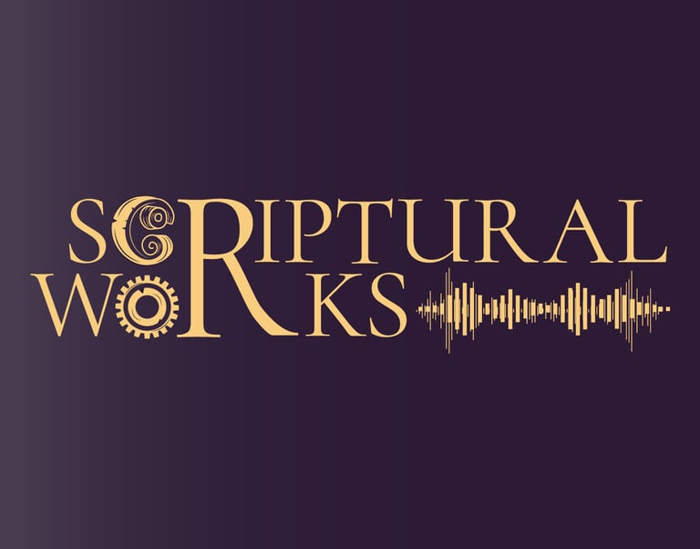 Logo of Scriptural Works, a podcast on interpretive strategies and insights on early Christian texts