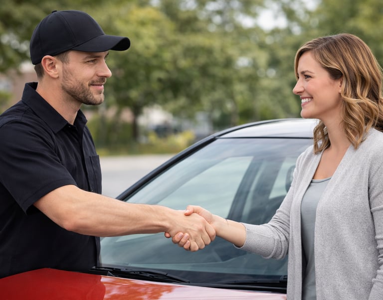 a man and woman shaking hands