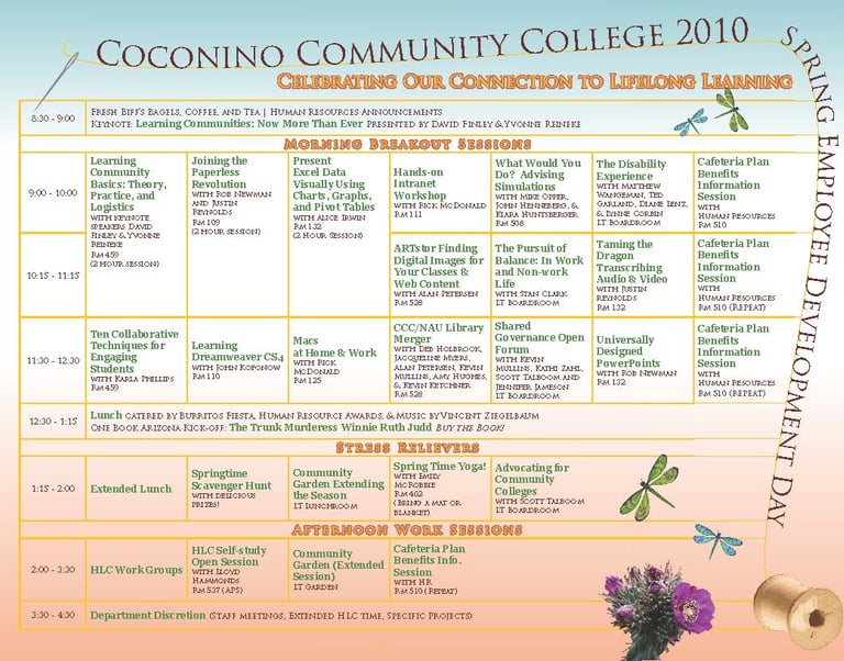 spring employee development schedule page 1