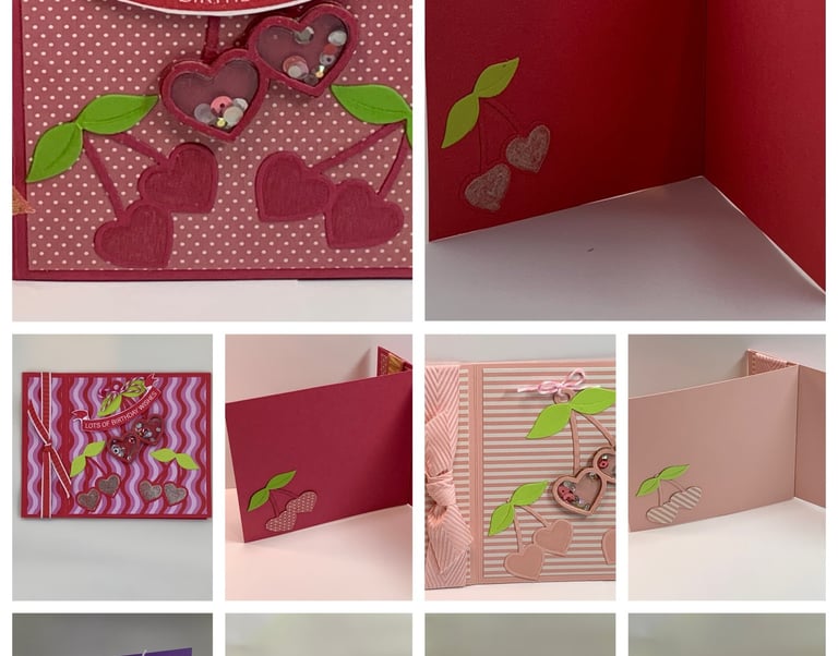 Cherry Heart Shaker Birthday Cards