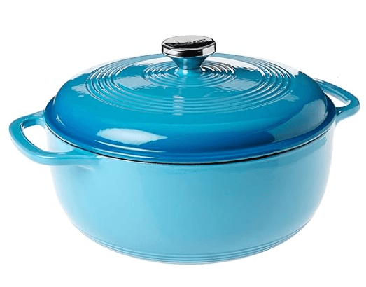 Lodge 6-quart enameled cast iron Dutch oven with PFAS-free porcelain enamel