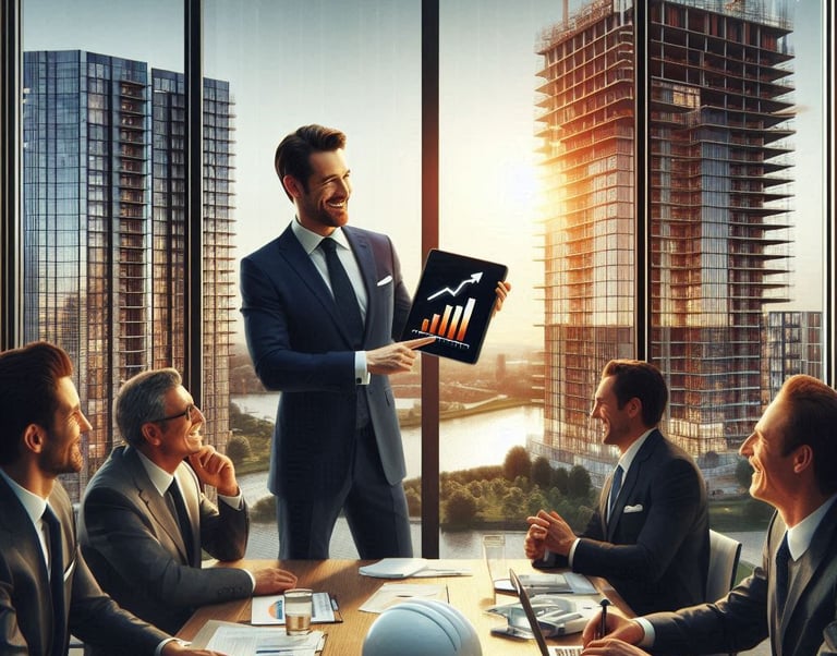 Administrador y desarrollador, analizando nuevo condominio.