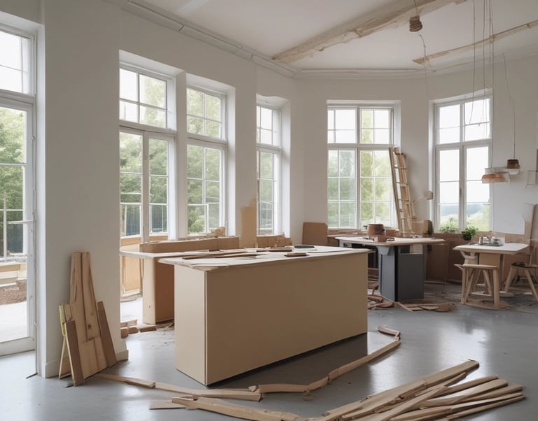 Photo d'un intérieur en plein travaux