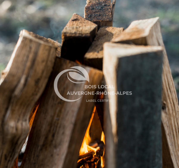 des bûches posées pour propager le feu