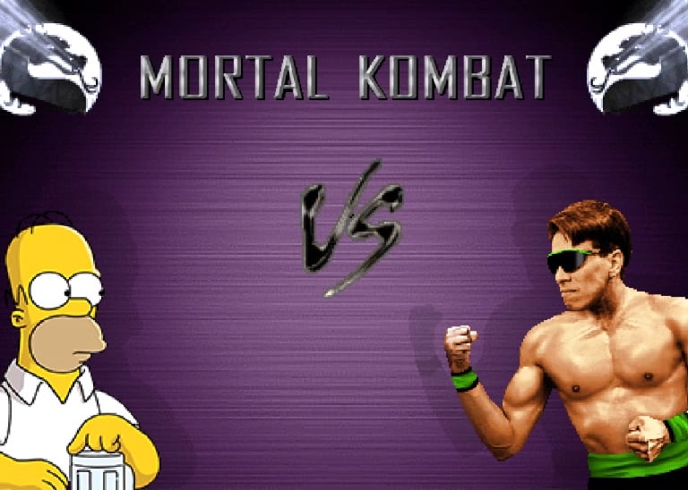 Immagine gameplay Mugen Homer Simpson vs Johnny Cage
