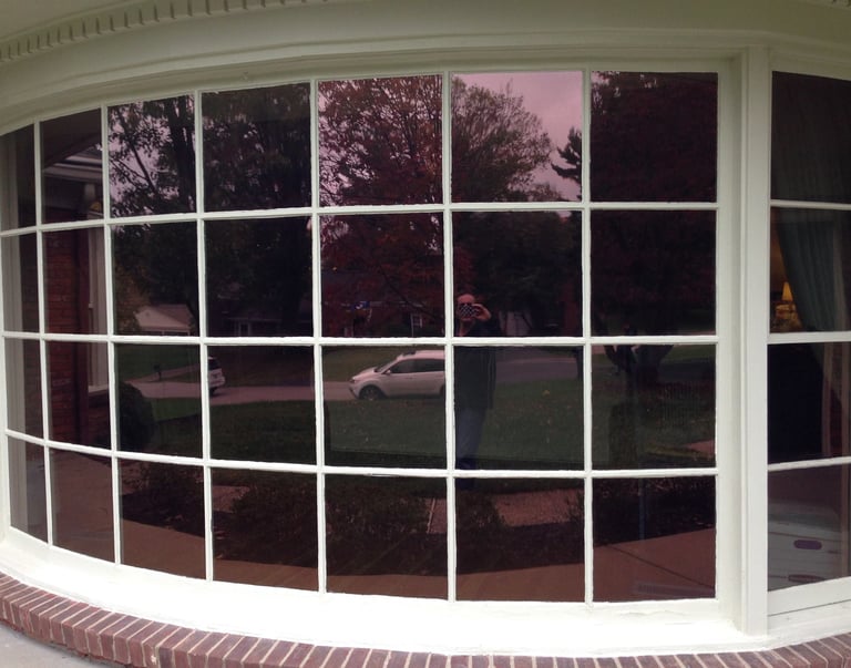 Bay window with custom residential tinting applied