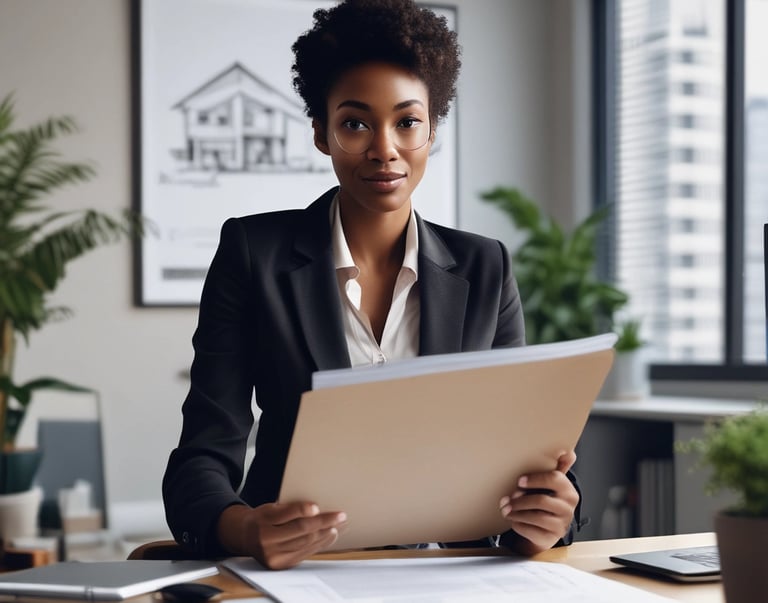 Modern apartment building with large windows overlooking a tree-lined street.