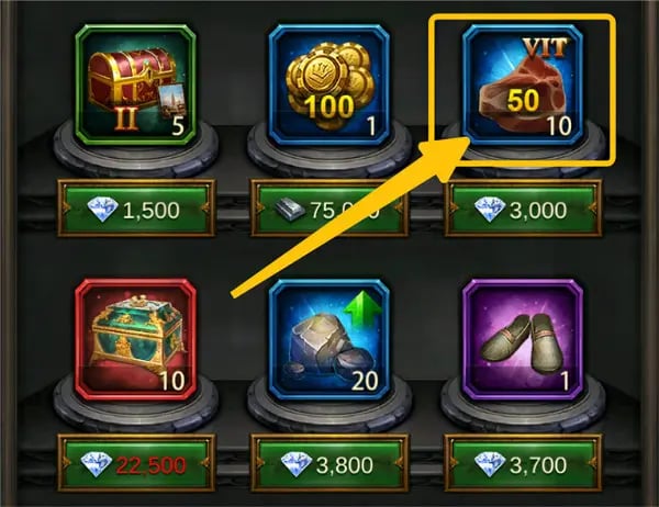 Purchase Stamina in Black Market