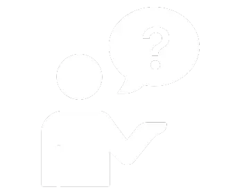 a person with a question mark on their left hand