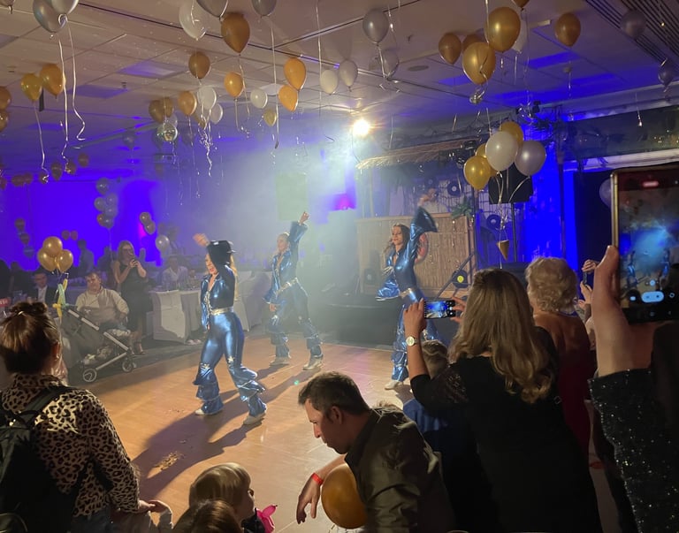 Professional dancers and animations at the New Years Eve Gala Dinner Aquapalace Prague Czech 