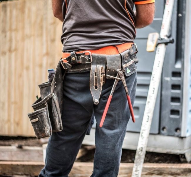 Tradie working on site