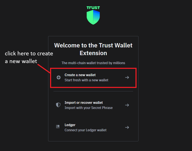 Trust wallet crypto create a new wallet