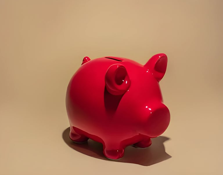 Vibrant red piggy bank symbolizing savings and financial planning for overseas education loans