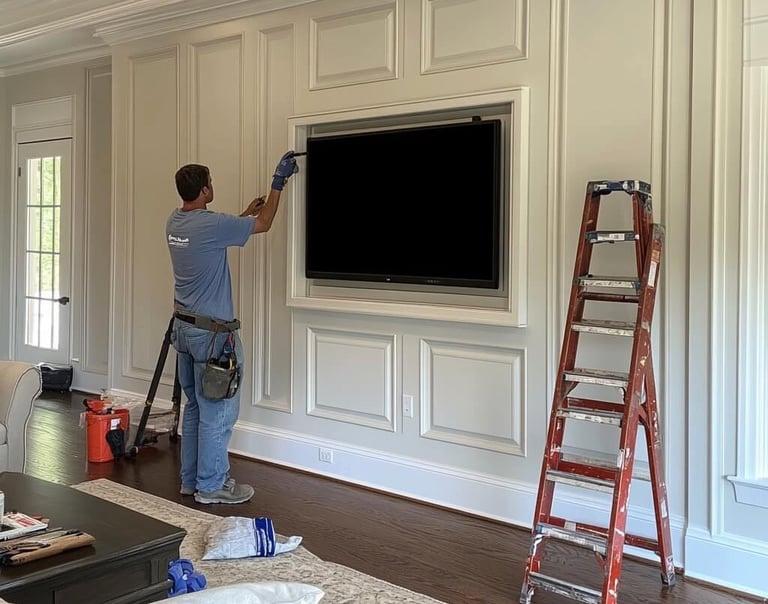 man installing tv in melbourne