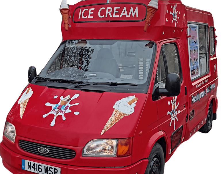 ZAKS Pud Pod ice cream and dessert van for hire