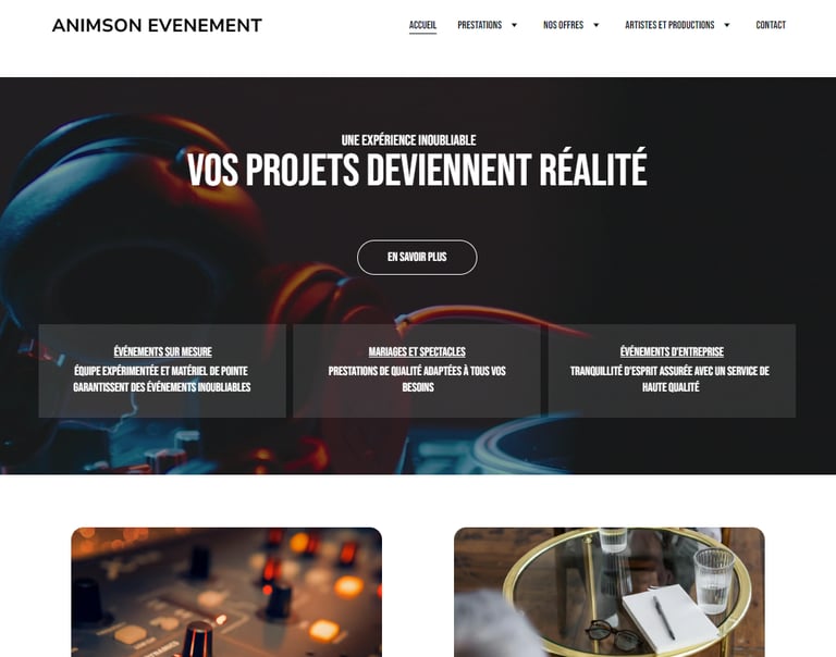 a website page with a picture of a music instrument