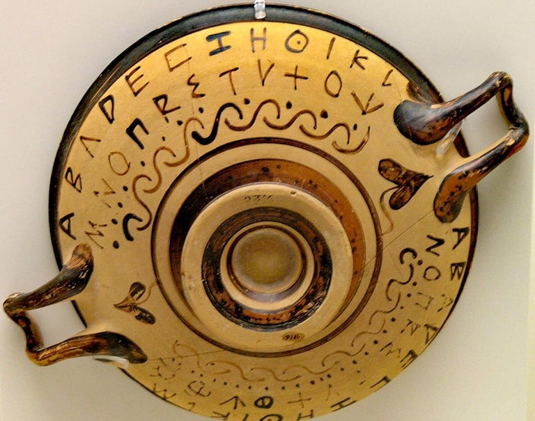 Early Greek alphabet on pottery in the National Archaeological Museum of Athens By Marsyas (2007), C