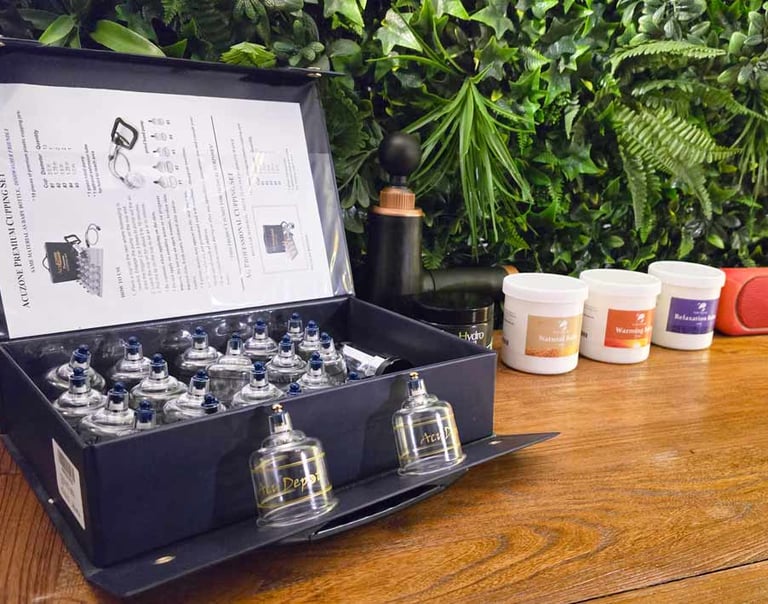 photo of a cupping kit, which is used for cupping massages