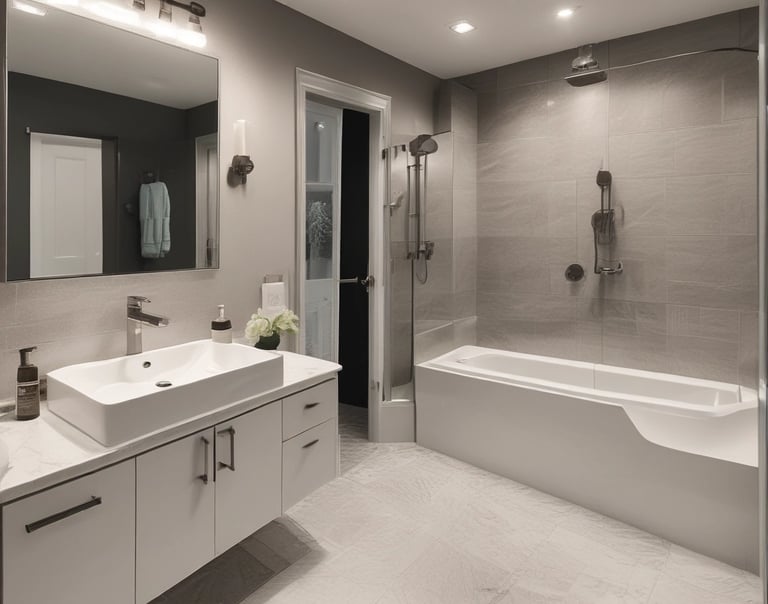 view of a bathroom with a sink on the left and a bath on the right