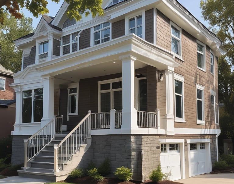 three-fourths view of the front exterior of a house