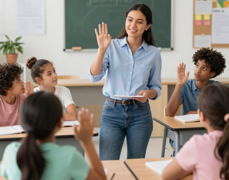 A warm, candid photo of a caregiver gently engaging with a nonverbal child in a sunlit therapy room.
