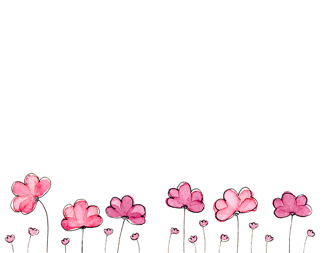 watercolor drawing of pink flowers