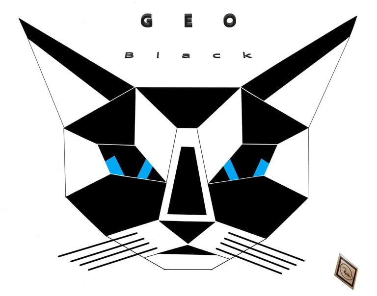 GEO the cat-richWOODart.com straight line art