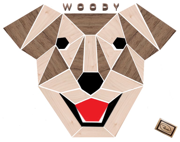 WOODY the dog-richWOODart.com straight line art