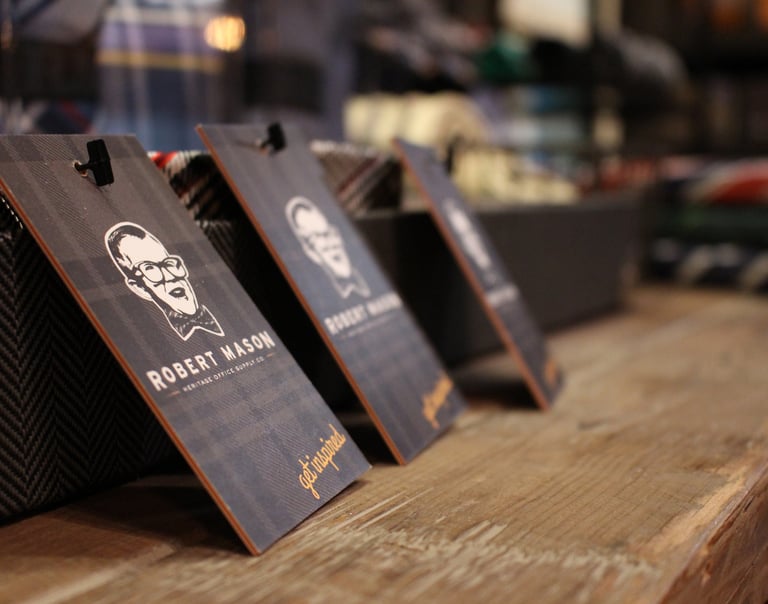 Robert Mason Product Tags Graphic Design