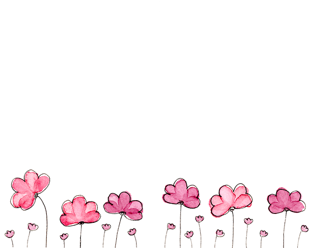 watercolor drawing of pink flowers
