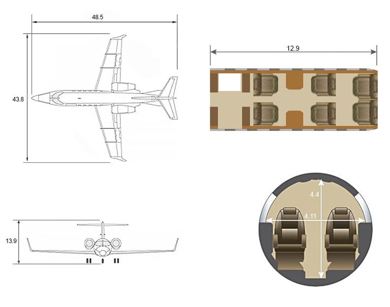a diagram of a plane with a plane in the background