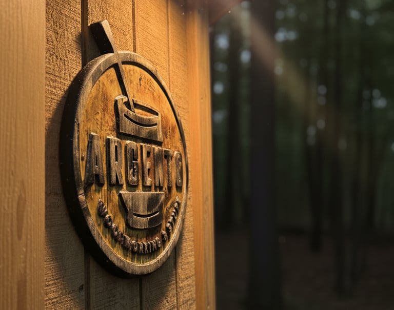 a wooden sign that says,'the name of the shop