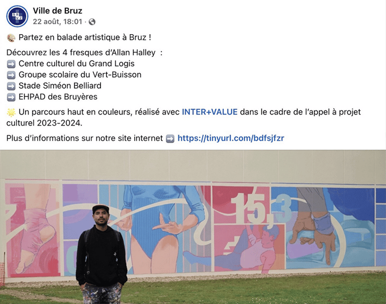 image from the Ville de Bruz's publication on the art trail proposed in the city