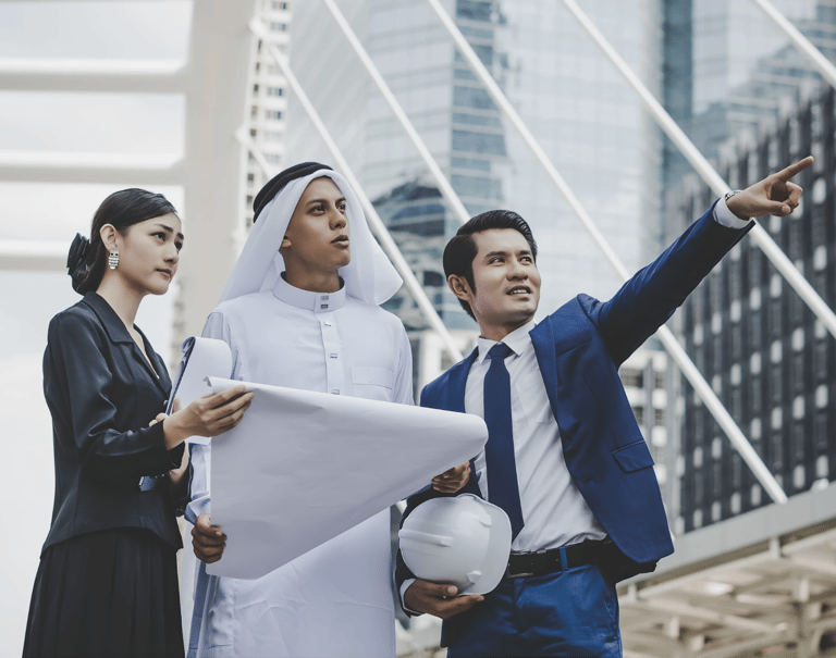 DesignLine Studio engineers in Dubai discussing required documents for building permits and authorit