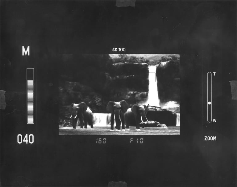 Manual 4.26. by Maxim Zmeyev: Afrika camera interface with elephants as a contact print