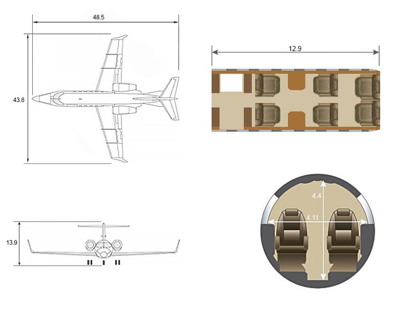 a diagram of a plane with a plane in the background