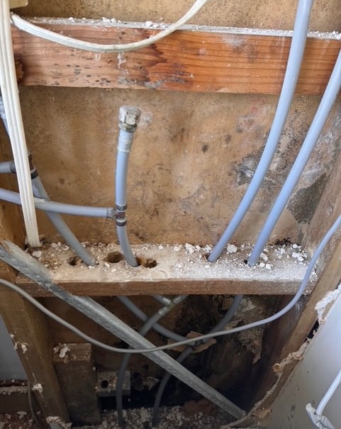 Water Damage inside wall