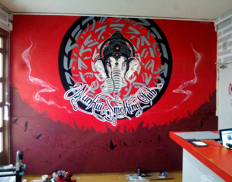 mural aerográfo nunkui graffiti