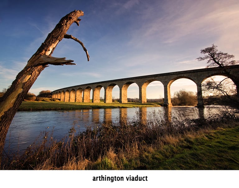 arthington viaduct spanning the waters of the river wharfe