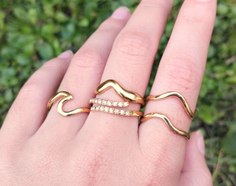 Bagues en acier inoxydable minimalistes élégantes et tendance