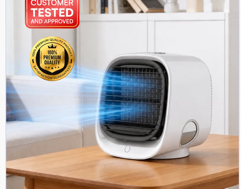 AiraBreeze tragbare Klimaanlage mit Verdunstungskühlung, leisem Betrieb, energiesparender Technologi