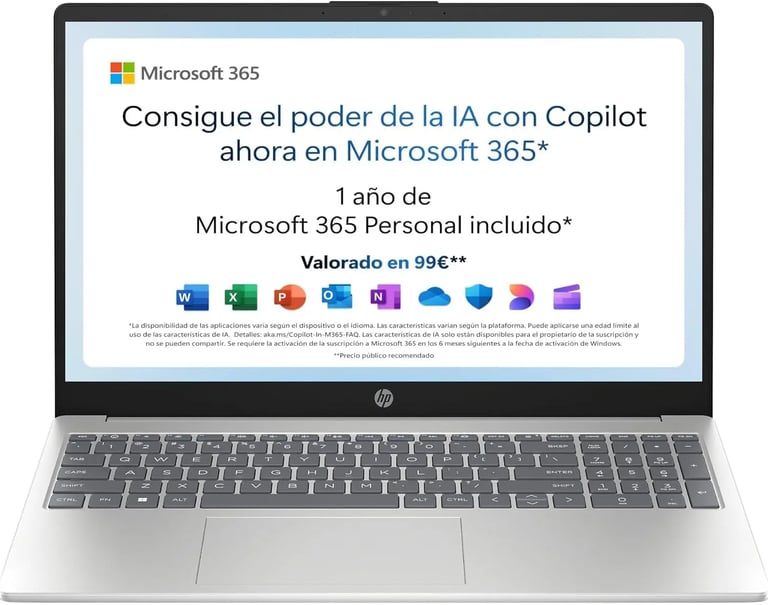 -HP 15-fd0186ns - Ordenador portátil de 15.6" FHD 
