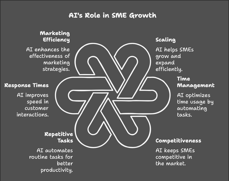 a graphic that explain ai role in sme growth