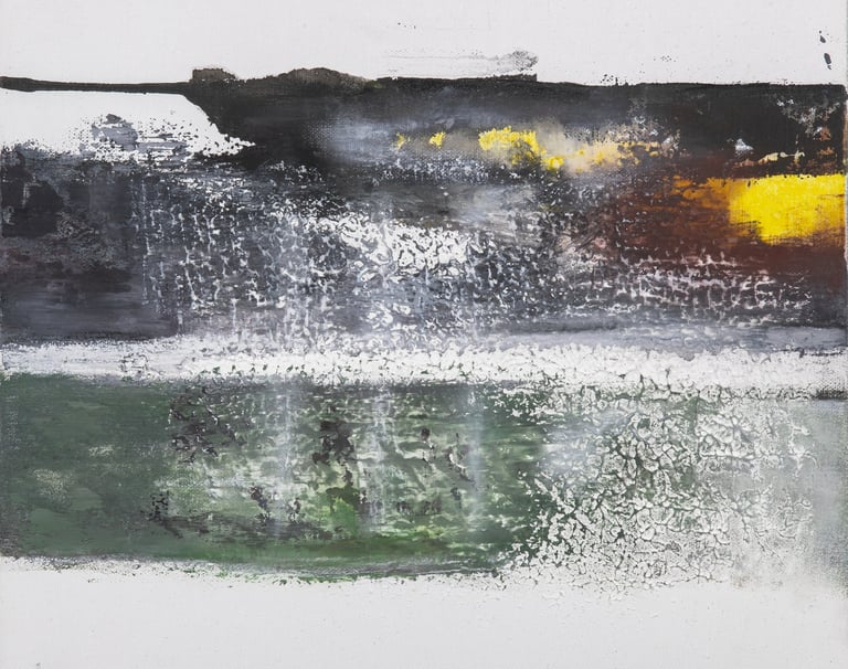 Landscape series/Sunspot above/ 200euro/2024/ 40x40/Acryl painting, mixed media