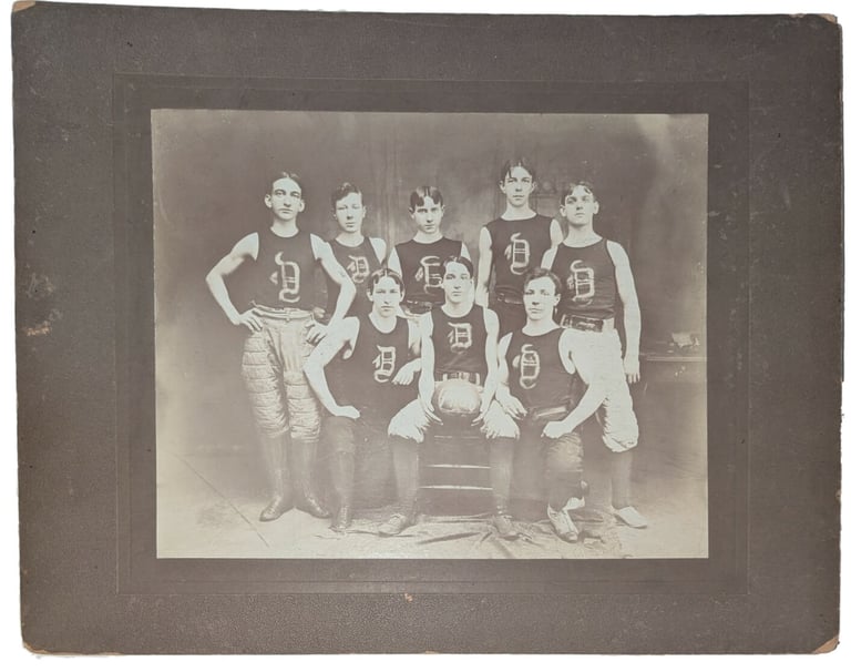 Very early basketball team photograph unknown antique photo