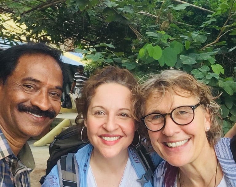 Sina with friends in India