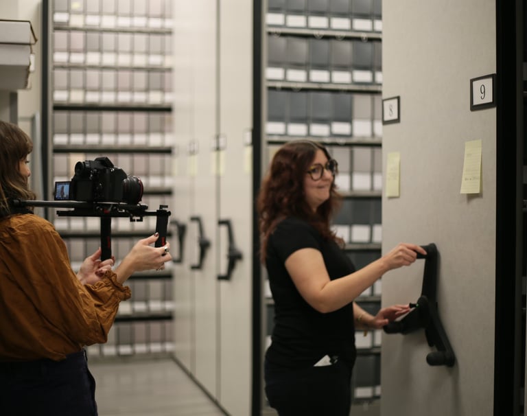 Nita Blum Reddick filming her documentary 