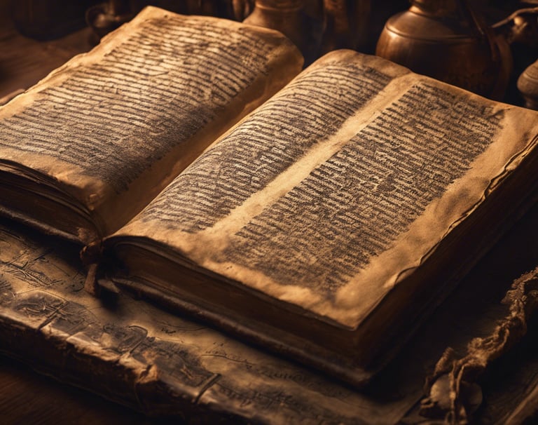 An ancient book on the desk