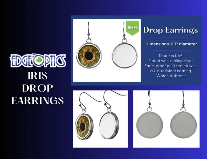 Iris Drop Earrings info sheet