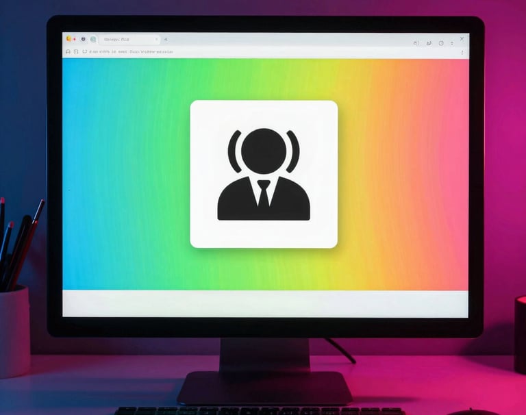 person using laptop computer holding card